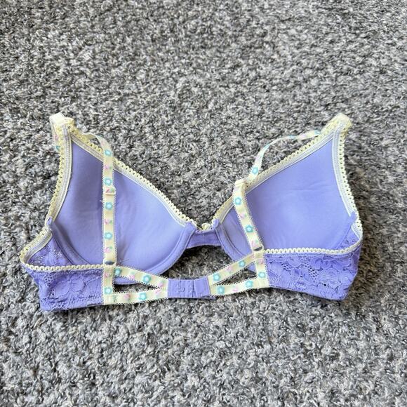 VTG 90s Y2K LEI Kawaii Coquette Cutesy Balconette Bra Sz 36B Mallcore Lace New - Picture 3 of 6